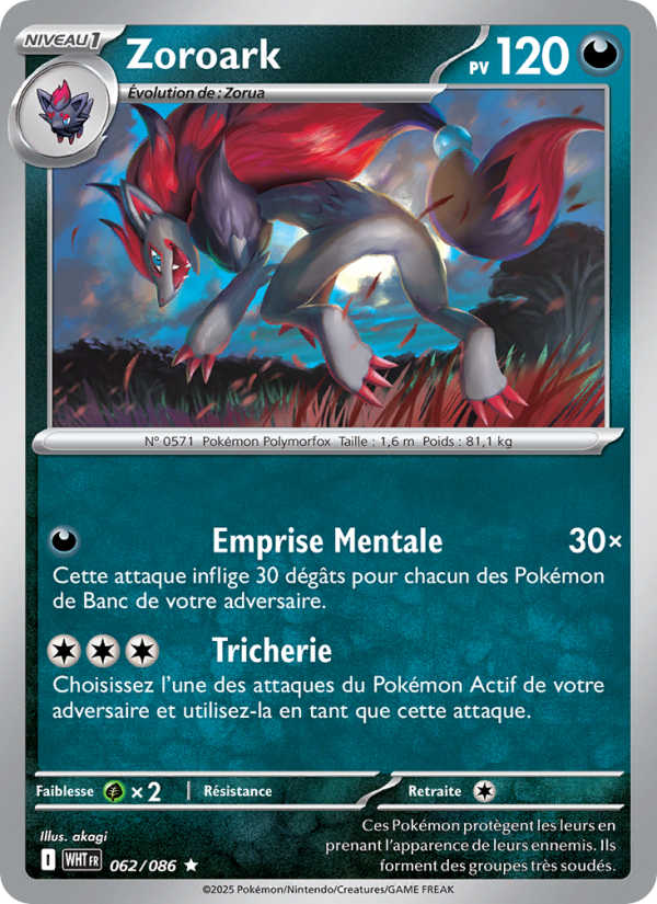 Zoroark 062 — Flamme Blanche (French Pokémon TCG card)