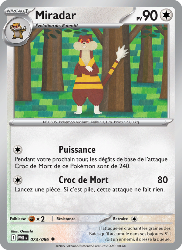 Miradar 073 — Flamme Blanche (French Pokémon TCG card)