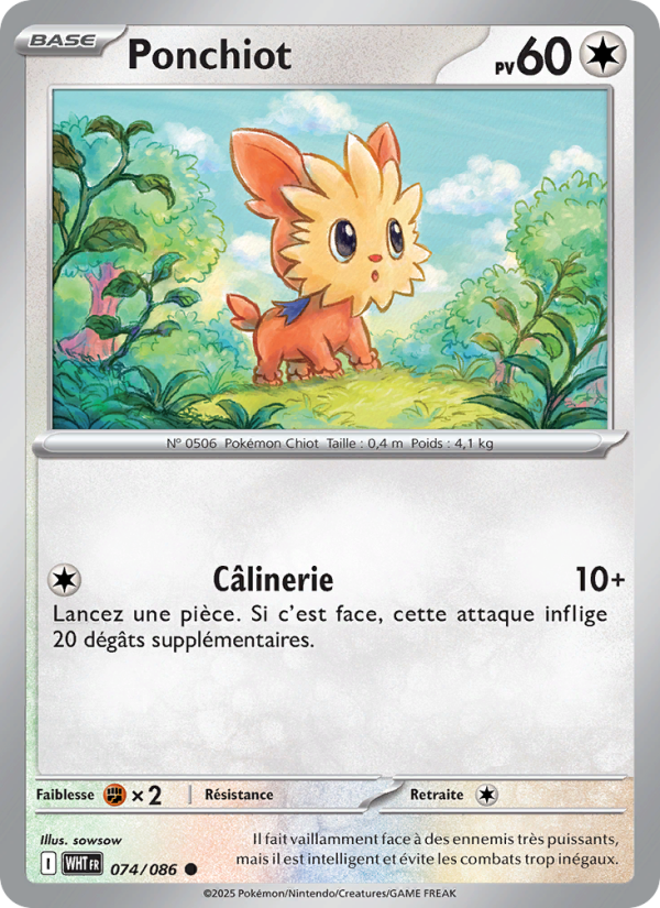 Ponchiot 074 — Flamme Blanche (French Pokémon TCG card)