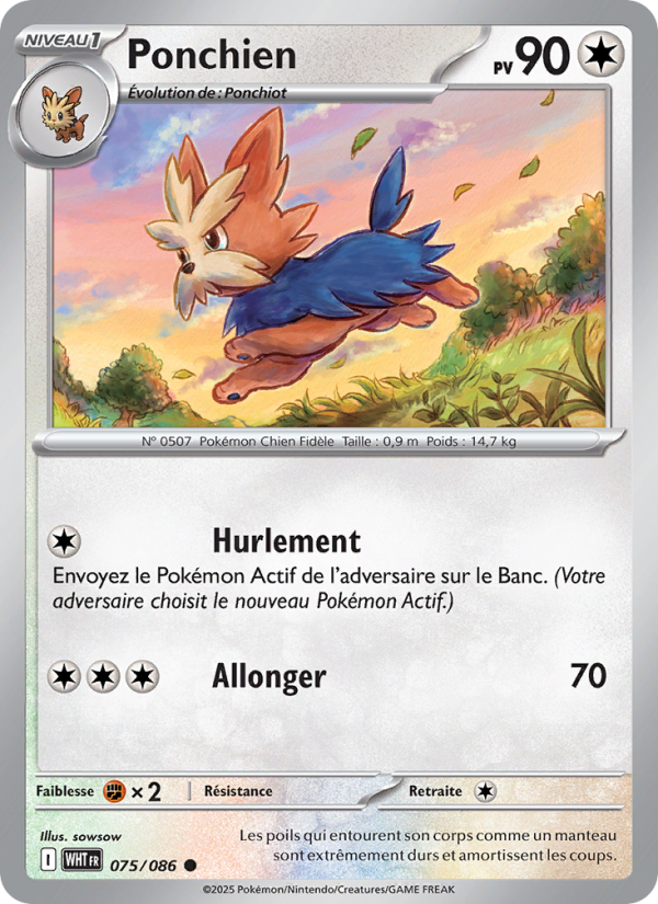 Ponchien 075 — Flamme Blanche (French Pokémon TCG card)
