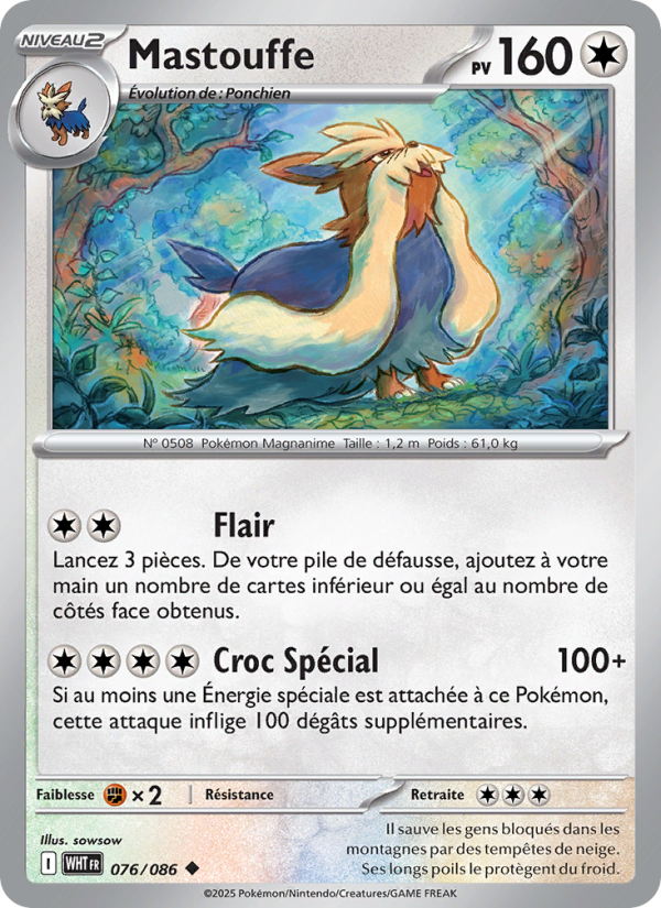 Mastouffe 076 — Flamme Blanche (French Pokémon TCG card)