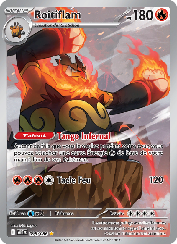 Roitiflam 098 — Flamme Blanche (French Pokémon TCG card)