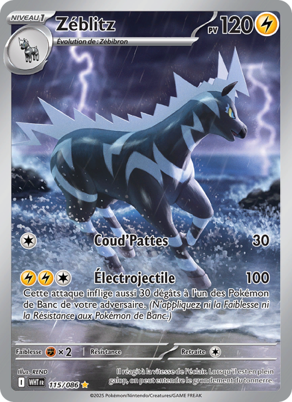 Zéblitz 115 — Flamme Blanche (French Pokémon TCG card)