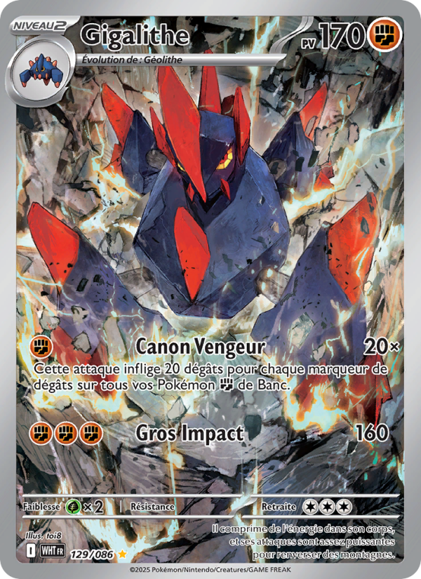 Gigalithe 129 — Flamme Blanche (French Pokémon TCG card)