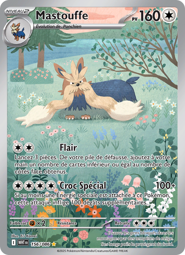 Mastouffe 156 — Flamme Blanche (French Pokémon TCG card)