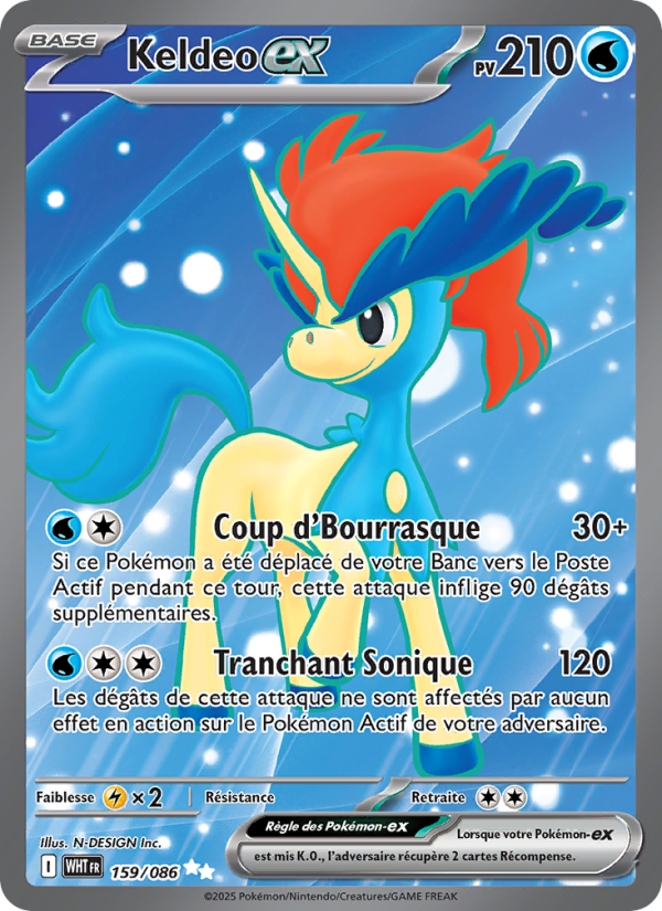 Keldeo-ex 159 — Flamme Blanche (French Pokémon TCG card)