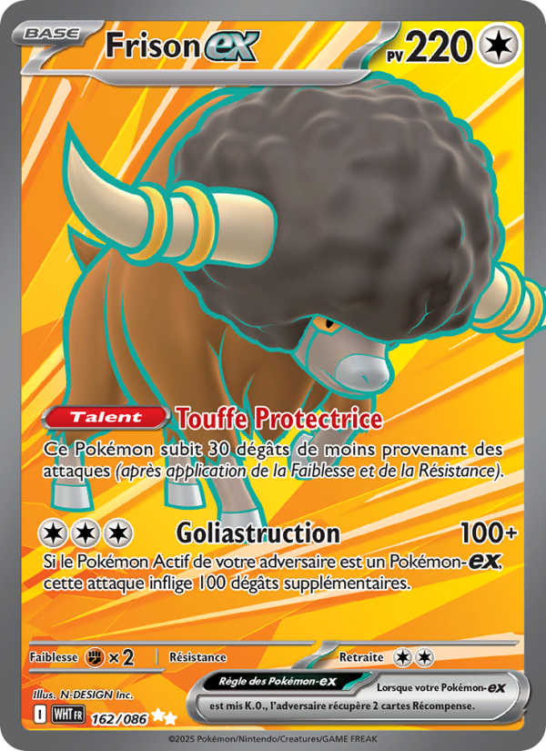 Frison-ex 162 — Flamme Blanche (French Pokémon TCG card)