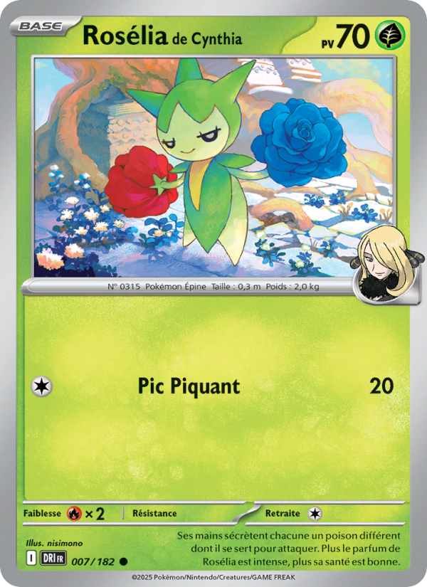 Rosélia de Cynthia 007 — Rivalités Destinées (French Pokémon TCG card)
