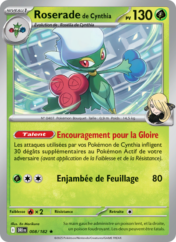 Roserade de Cynthia 008 — Rivalités Destinées (French Pokémon TCG card)