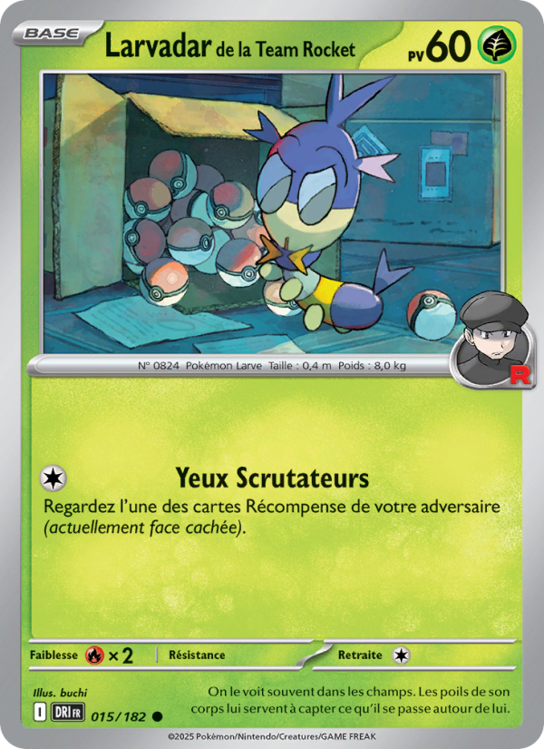 Larvadar de la Team Rocket 015 — Rivalités Destinées (French Pokémon TCG card)