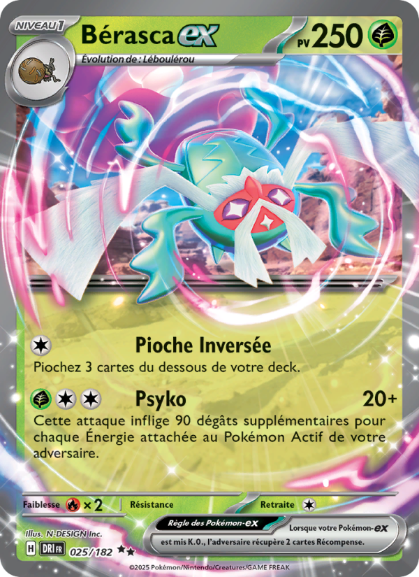 Bérasca-ex 025 — Rivalités Destinées (French Pokémon TCG card)
