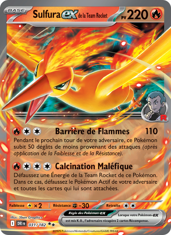 Sulfura-ex de la Team Rocket 031 — Rivalités Destinées (French Pokémon TCG card)