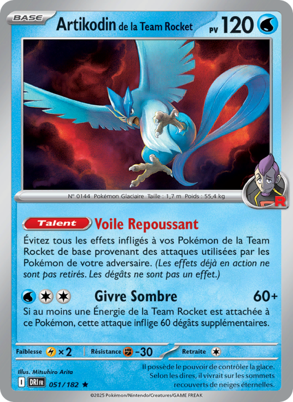 Artikodin de la Team Rocket 051 — Rivalités Destinées (French Pokémon TCG card)