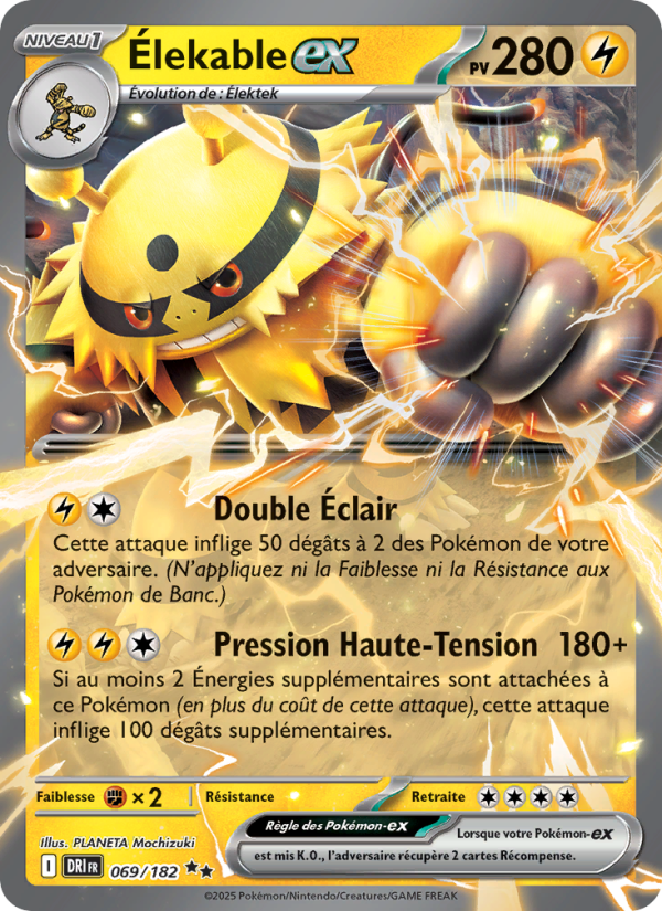 Élekable-ex 069 — Rivalités Destinées (French Pokémon TCG card)