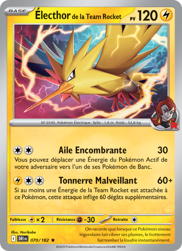 Électhor de la Team Rocket 070 — Rivalités Destinées (French Pokémon TCG card)