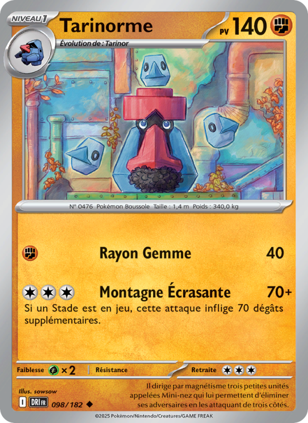 Tarinorme 098 — Rivalités Destinées (French Pokémon TCG card)