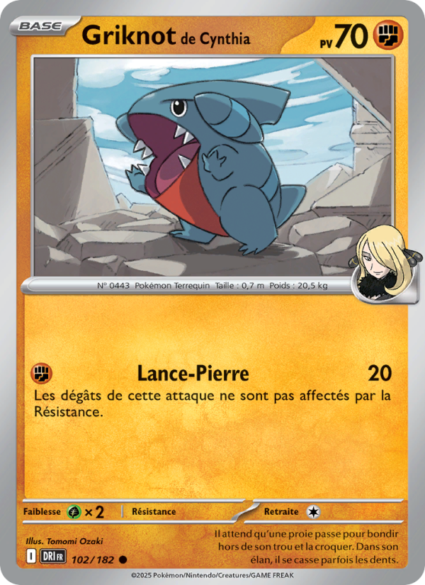 Griknot de Cynthia 102 — Rivalités Destinées (French Pokémon TCG card)