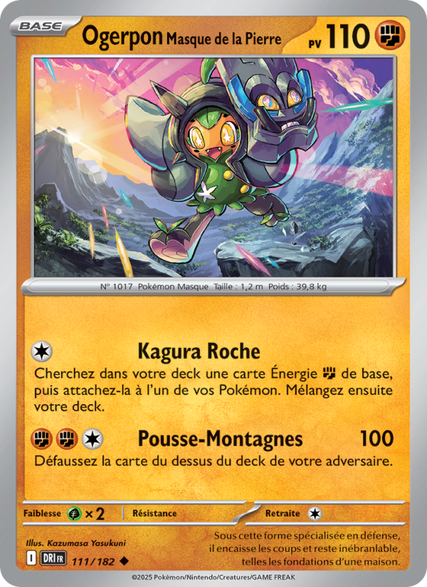 Ogerpon Masque de la Pierre 111 — Rivalités Destinées (French Pokémon TCG card)
