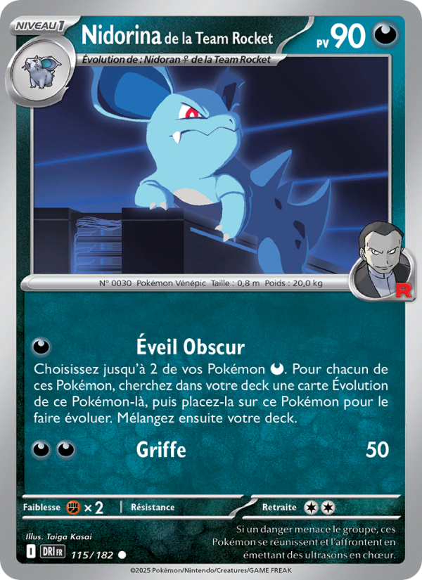 Nidorina de la Team Rocket 115 — Rivalités Destinées (French Pokémon TCG card)