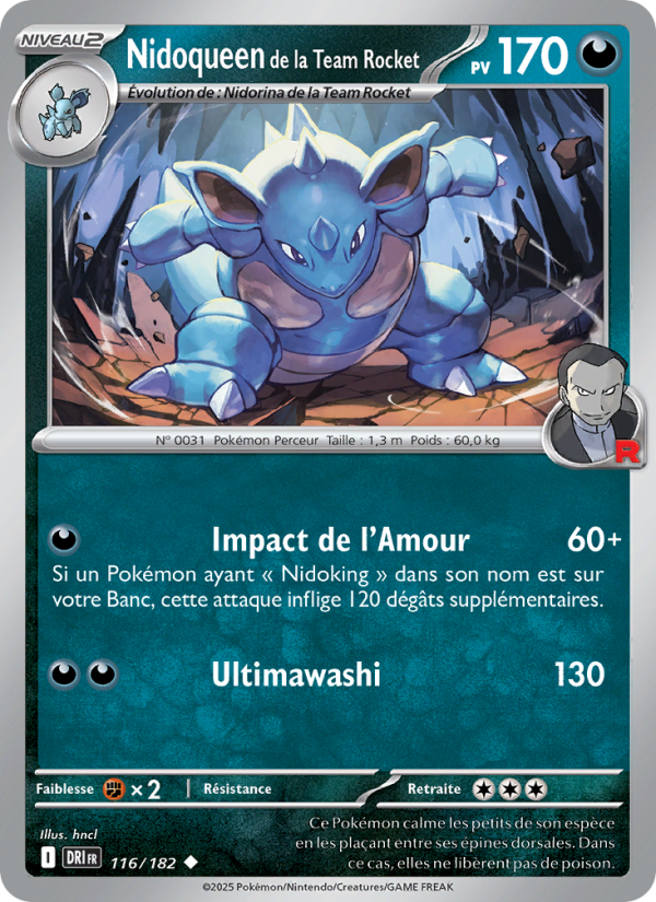 Nidoqueen de la Team Rocket 116 — Rivalités Destinées (French Pokémon TCG card)