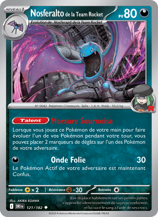 Nosferalto de la Team Rocket 121 — Rivalités Destinées (French Pokémon TCG card)