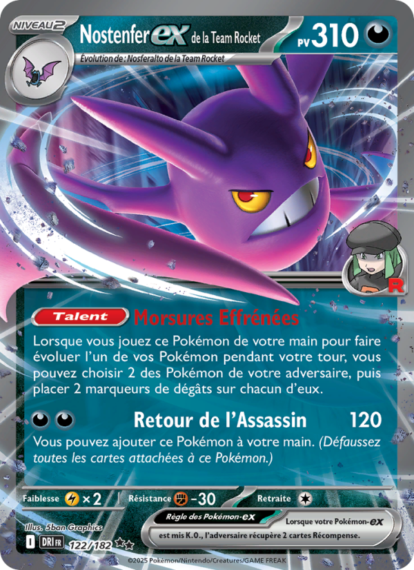Nostenfer-ex de la Team Rocket 122 — Rivalités Destinées (French Pokémon TCG card)