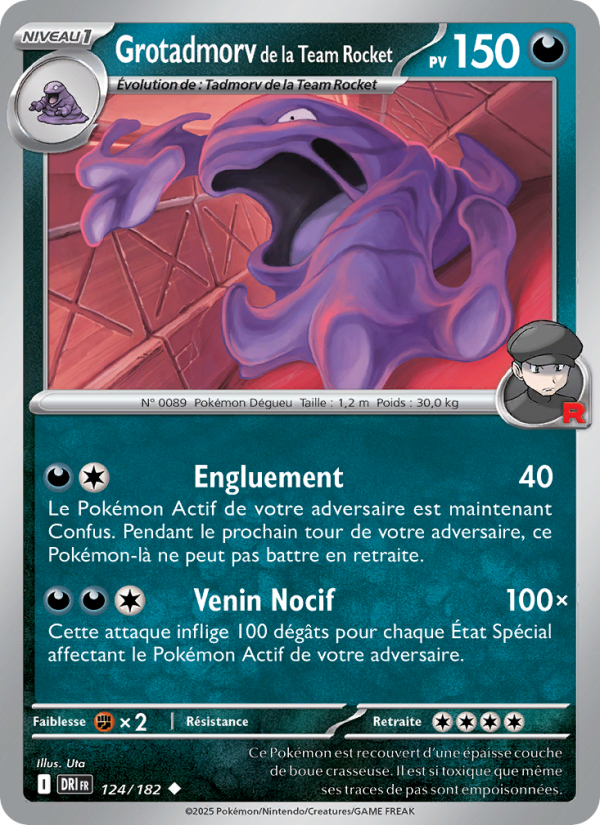 Grotadmorv de la Team Rocket 124 — Rivalités Destinées (French Pokémon TCG card)