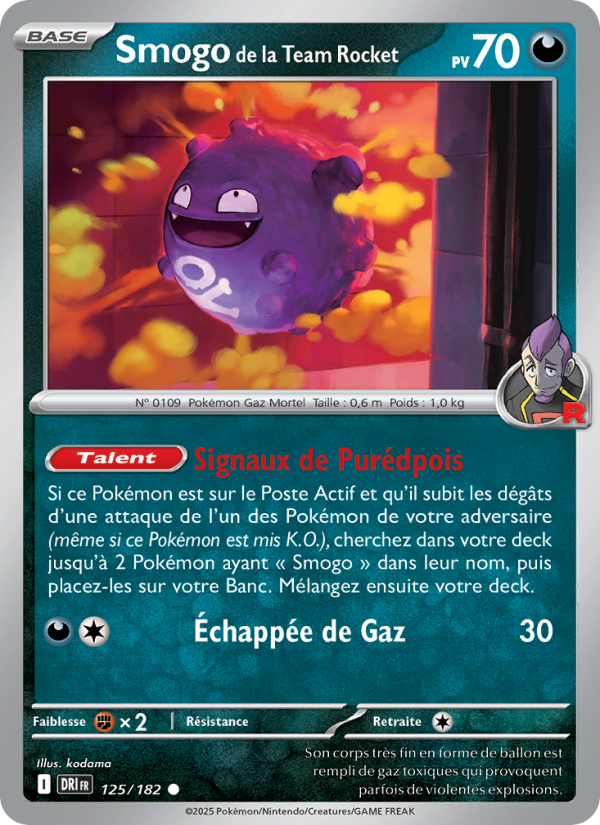 Smogo de la Team Rocket 125 — Rivalités Destinées (French Pokémon TCG card)