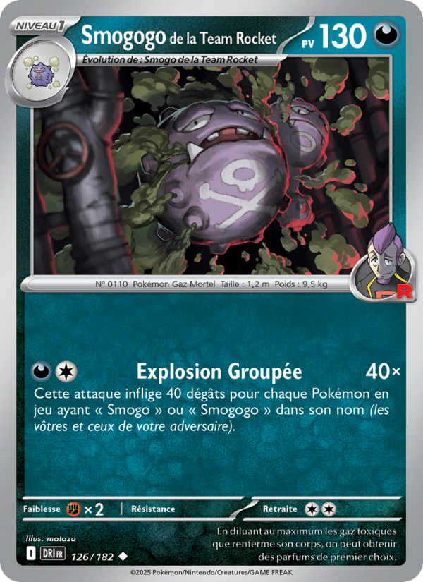 Smogogo de la Team Rocket 126 — Rivalités Destinées (French Pokémon TCG card)
