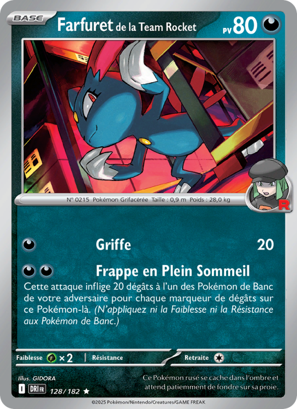 Farfuret de la Team Rocket 128 — Rivalités Destinées (French Pokémon TCG card)