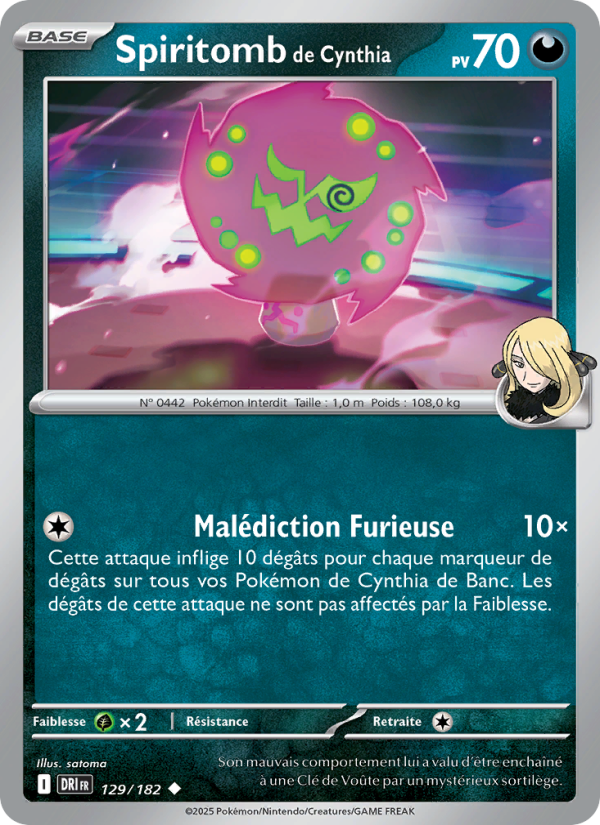 Spiritomb de Cynthia 129 — Rivalités Destinées (French Pokémon TCG card)