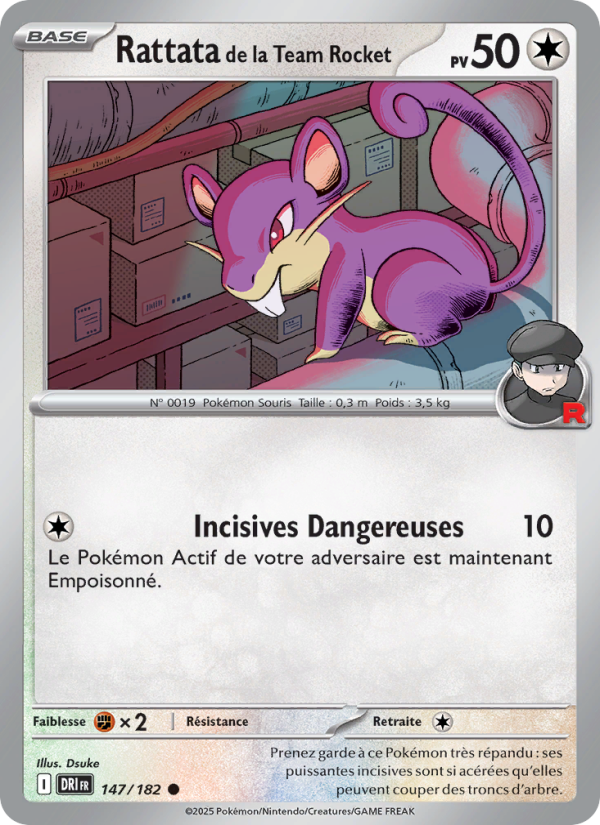 Rattata de la Team Rocket 147 — Rivalités Destinées (French Pokémon TCG card)