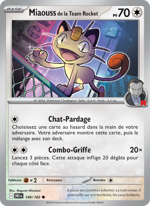 Miaouss de la Team Rocket 149 — Rivalités Destinées (French Pokémon TCG card)