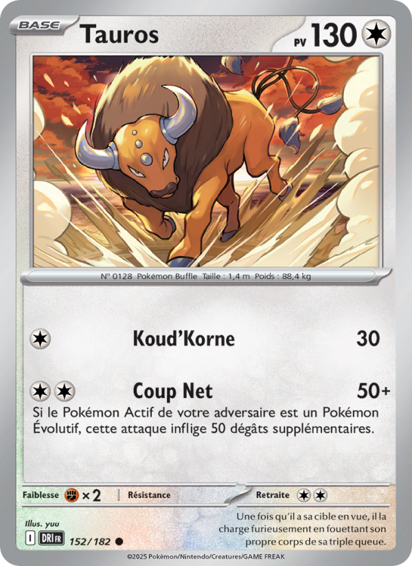 Tauros 152 — Rivalités Destinées (French Pokémon TCG card)