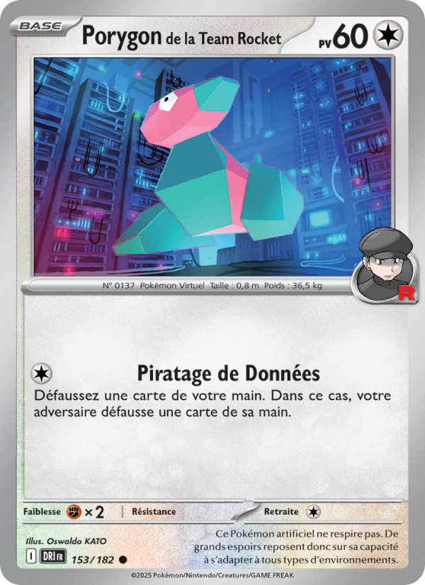 Porygon de la Team Rocket 153 — Rivalités Destinées (French Pokémon TCG card)