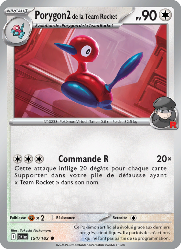 Porygon2 de la Team Rocket 154 — Rivalités Destinées (French Pokémon TCG card)