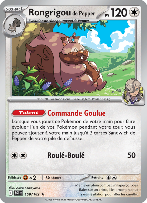 Rongrigou de Pepper 159 — Rivalités Destinées (French Pokémon TCG card)