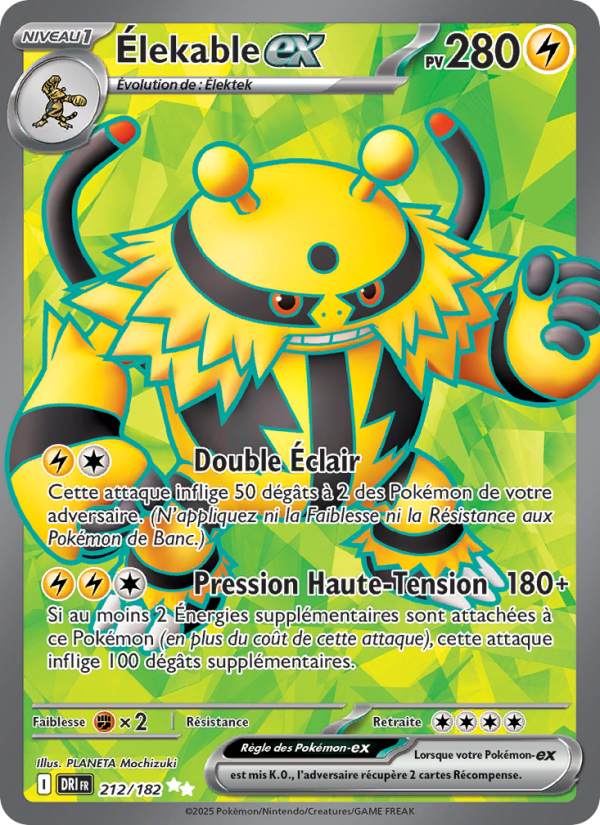 Élekable-ex 212 — Rivalités Destinées (French Pokémon TCG card)