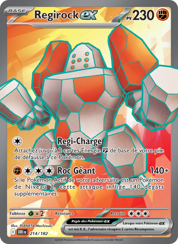 Regirock-ex 214 — Rivalités Destinées (French Pokémon TCG card)