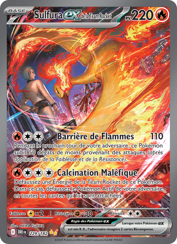 Sulfura-ex de la Team Rocket 229 — Rivalités Destinées (French Pokémon TCG card)