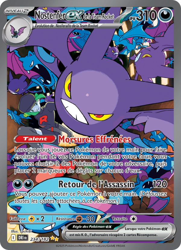 Nostenfer-ex de la Team Rocket 234 — Rivalités Destinées (French Pokémon TCG card)