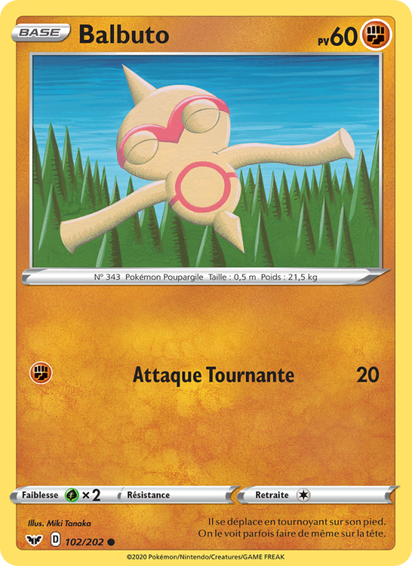 Balbuto 102 — Épée et Bouclier (French Pokémon TCG card)