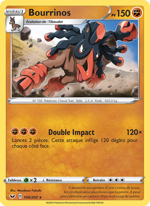 Bourrinos 106 — Épée et Bouclier (French Pokémon TCG card)