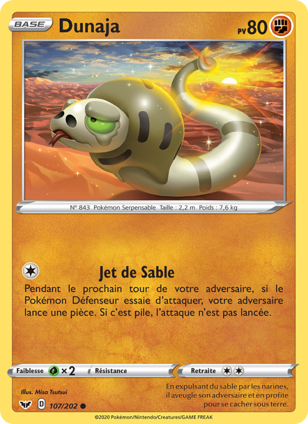 Dunaja 107 — Épée et Bouclier (French Pokémon TCG card)