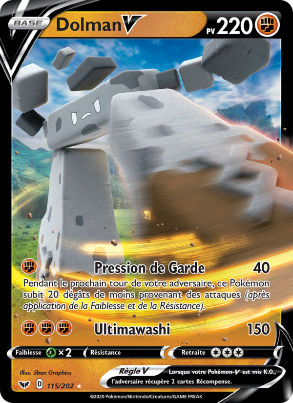 Dolman V 115 — Épée et Bouclier (French Pokémon TCG card)