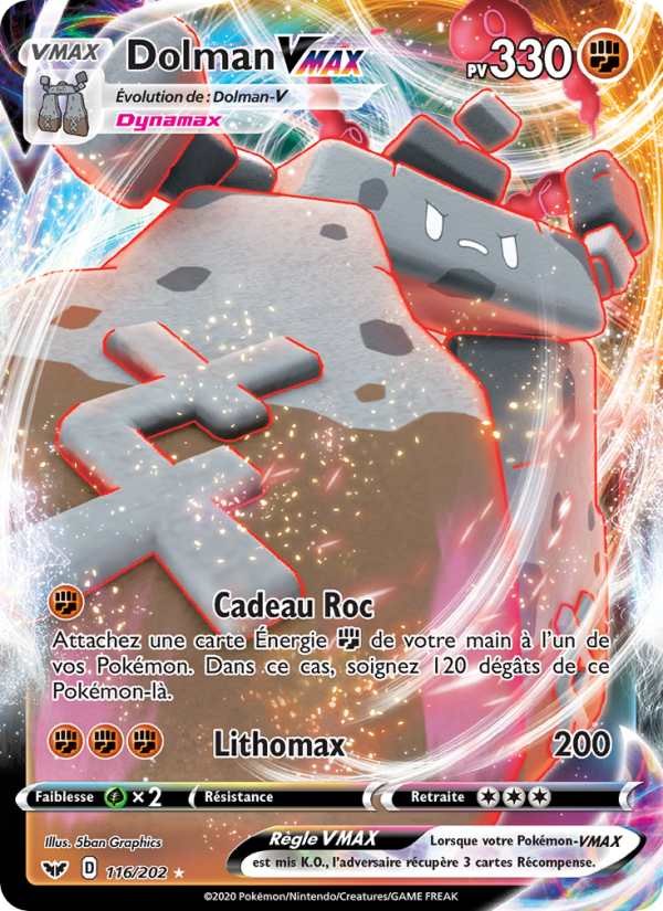 Dolman VMAX 116 — Épée et Bouclier (French Pokémon TCG card)