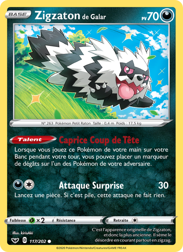 Zigzaton de Galar 117 — Épée et Bouclier (French Pokémon TCG card)
