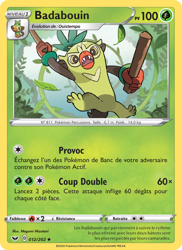 Badabouin 12 — Épée et Bouclier (French Pokémon TCG card)