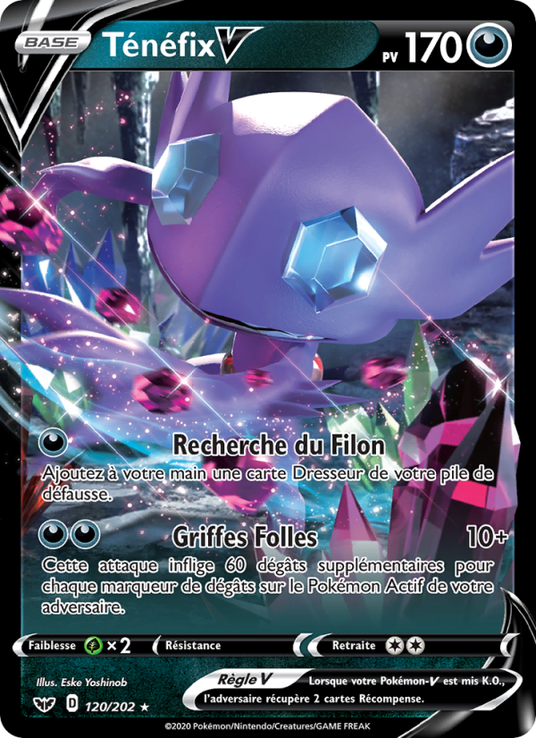 Ténéfix V 120 — Épée et Bouclier (French Pokémon TCG card)