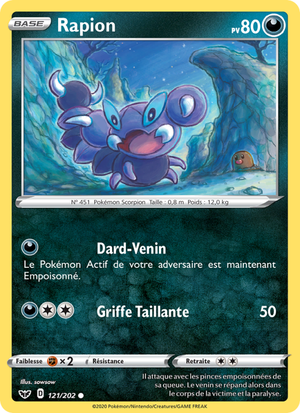Rapion 121 — Épée et Bouclier (French Pokémon TCG card)